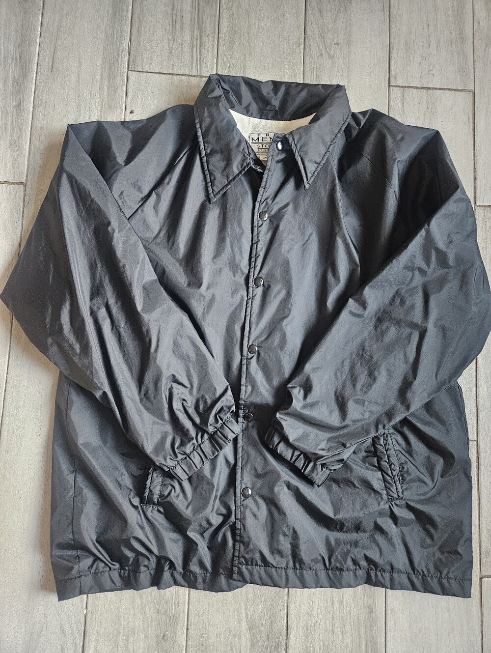 Vintage SEARS Men's Black Jacket - Classic Lightweight Windbreaker